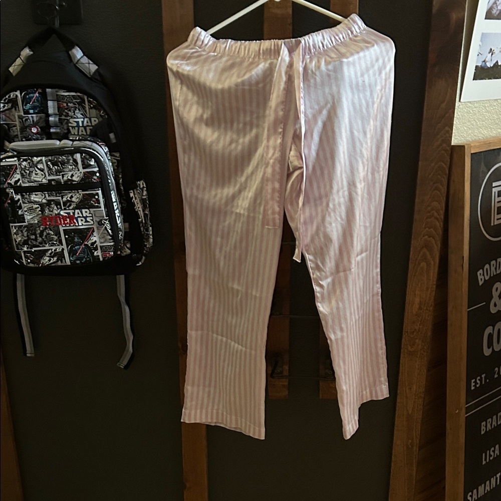 Victoria's Secret Pink and White Striped Pajama set